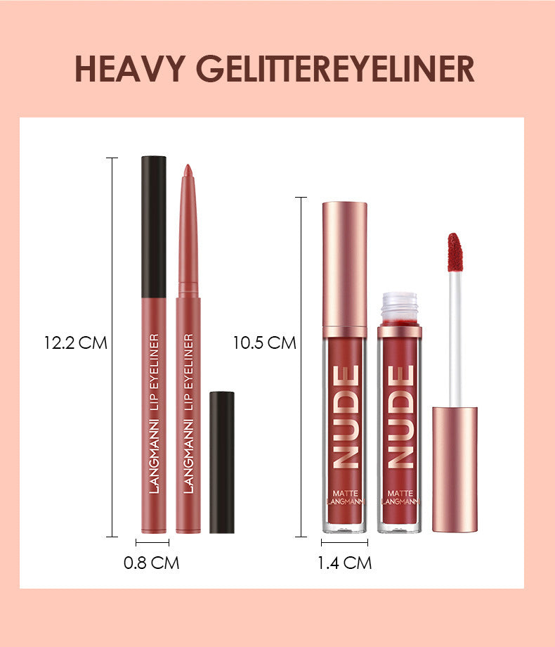 Lip Liner And Lipstick Makeup 12 Pcs Set 6 Matte Lipstick 6 Lip Liner Pens Waterproof Long Lasting Matte Lipstick Beauty Cosmetics Makeup Gift For Girls Lipstick Set - Up Trend Store-1