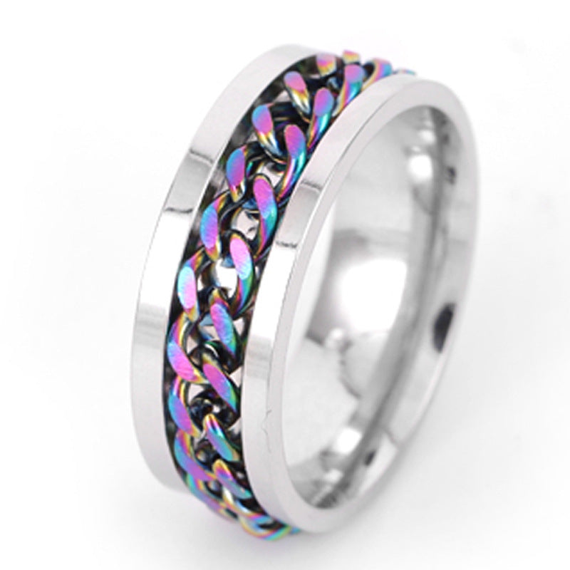 Stainless Steel Spinner Ring Beer Corkscrew Artifact Fashion Simple Heterosexual Rings Casual Men And Women Jewelry Bague Femme - Up Trend Store-1