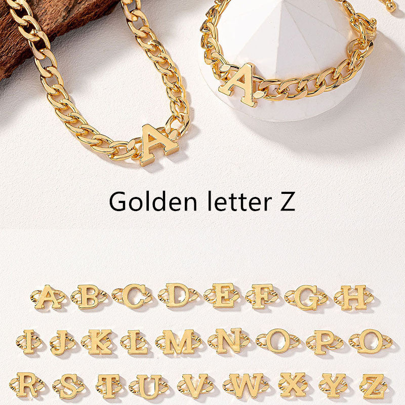 Letter Necklace Bracelet Set Fashion Women - Up Trend Store-1