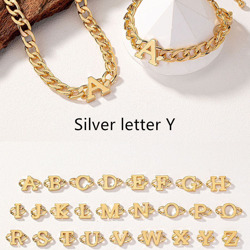Letter Necklace Bracelet Set Fashion Women - Up Trend Store-1