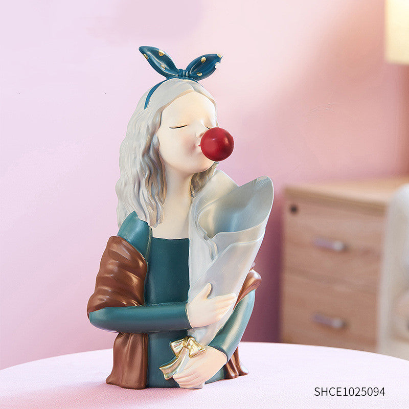 Home Decor Girl Figurine Resin Sculpture Abstract Art Room Decor Nordic Decoration Home Living Room Decoration Accessories Gifts - Up Trend Store-1