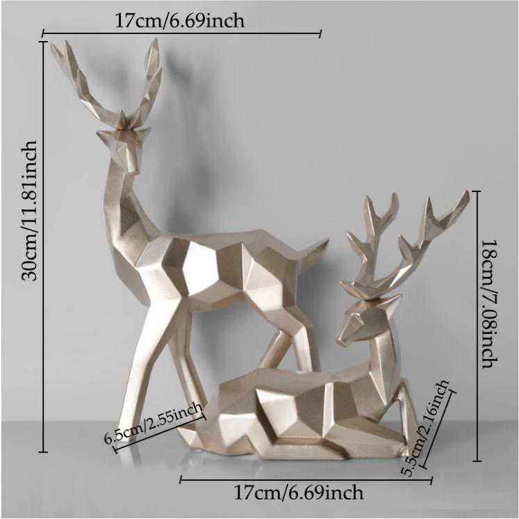 Deers Sculpture Resin Deer Statue Decoration Home Decor Statues Deer Figurines Modern Decoration Deers Table Ornament - Up Trend Store-1