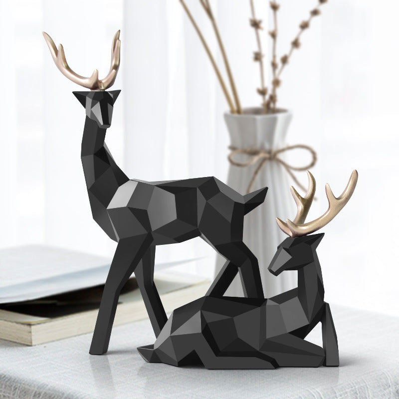 Deers Sculpture Resin Deer Statue Decoration Home Decor Statues Deer Figurines Modern Decoration Deers Table Ornament - Up Trend Store-1