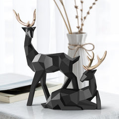 Deers Sculpture Resin Deer Statue Decoration Home Decor Statues Deer Figurines Modern Decoration Deers Table Ornament - Up Trend Store-1