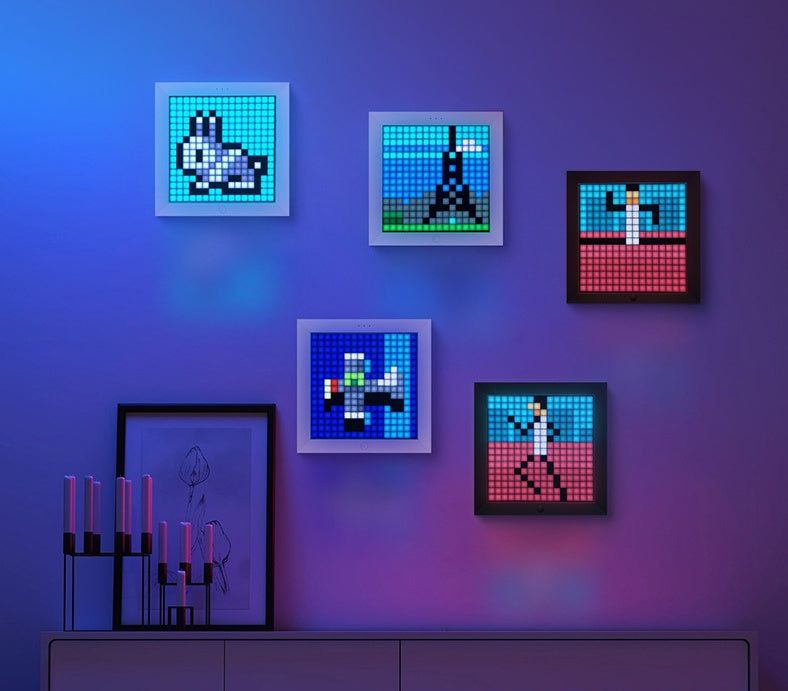 Bluetooth Photo Frame Colorful Led Light Pollution Lamp Screen Clock Display Wall - Up Trend Store-1