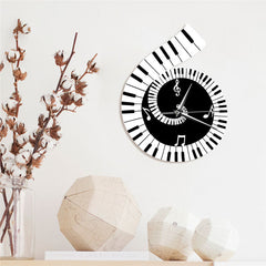 Decoration Wall Clock Treble Clef Piano Keyboard Musical Notes Irregular Decoration Clock Wall Clock Cross-border - Up Trend Store-1