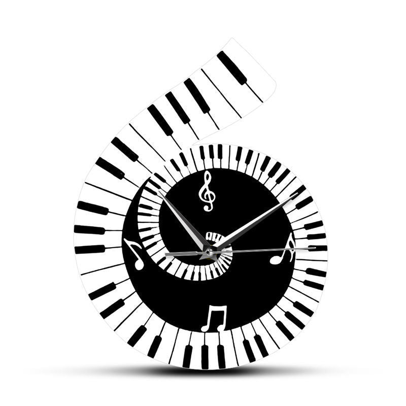 Decoration Wall Clock Treble Clef Piano Keyboard Musical Notes Irregular Decoration Clock Wall Clock Cross-border - Up Trend Store-1
