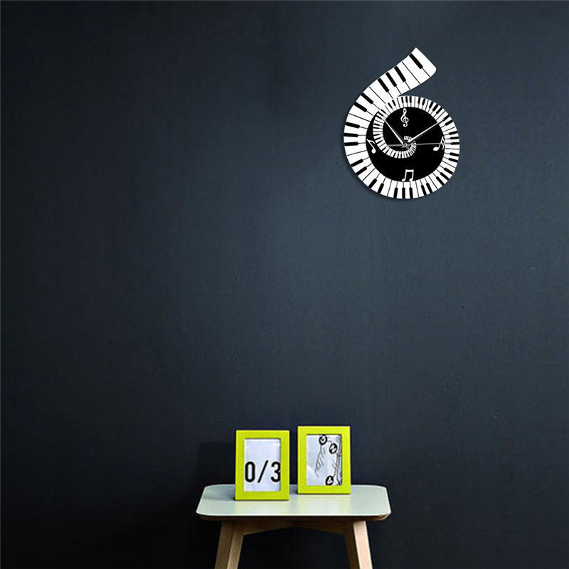 Decoration Wall Clock Treble Clef Piano Keyboard Musical Notes Irregular Decoration Clock Wall Clock Cross-border - Up Trend Store-1