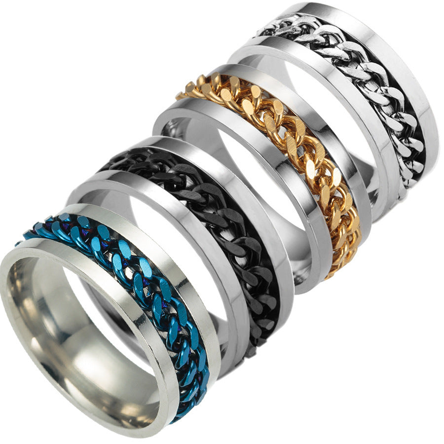 Stainless Steel Spinner Ring Beer Corkscrew Artifact Fashion Simple Heterosexual Rings Casual Men And Women Jewelry Bague Femme - Up Trend Store-1