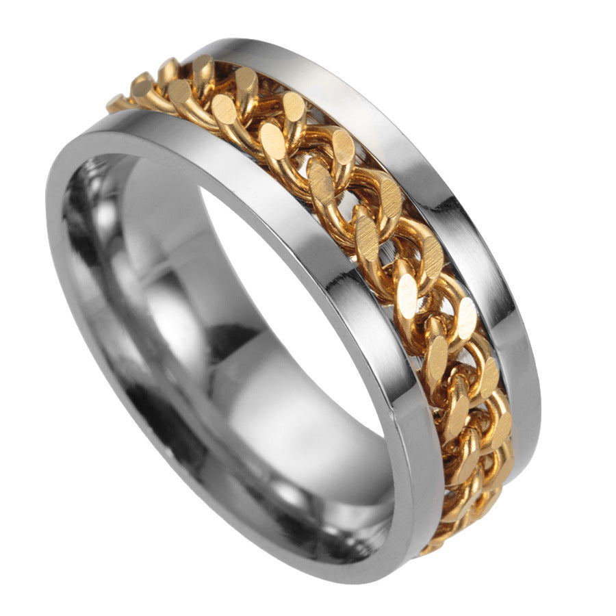 Stainless Steel Spinner Ring Beer Corkscrew Artifact Fashion Simple Heterosexual Rings Casual Men And Women Jewelry Bague Femme - Up Trend Store-1