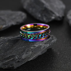 Stainless Steel Spinner Ring Beer Corkscrew Artifact Fashion Simple Heterosexual Rings Casual Men And Women Jewelry Bague Femme - Up Trend Store-1