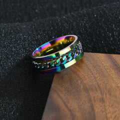 Stainless Steel Spinner Ring Beer Corkscrew Artifact Fashion Simple Heterosexual Rings Casual Men And Women Jewelry Bague Femme - Up Trend Store-1