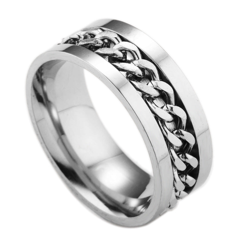 Stainless Steel Spinner Ring Beer Corkscrew Artifact Fashion Simple Heterosexual Rings Casual Men And Women Jewelry Bague Femme - Up Trend Store-1