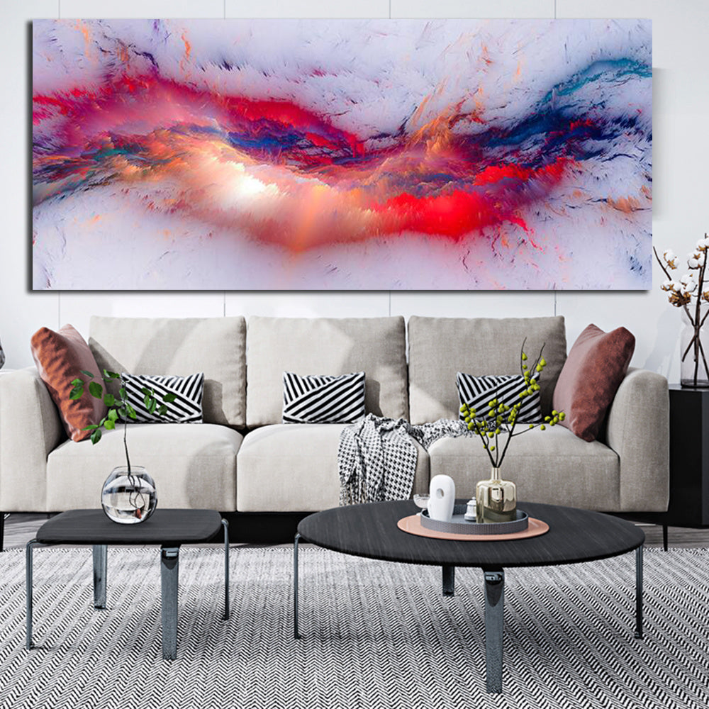 DDHH White Red Light Think Independe Cloud Abstract Wall Picture Oil Painting - Up Trend Store-1