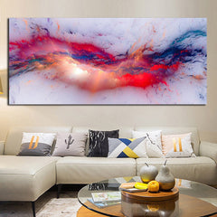 DDHH White Red Light Think Independe Cloud Abstract Wall Picture Oil Painting - Up Trend Store-1