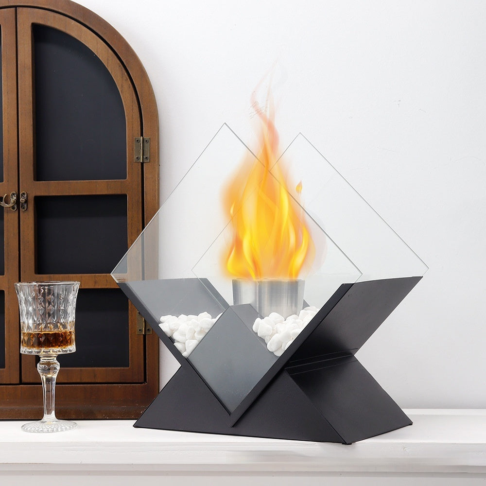 Diamond Indoor Outdoor Portable Metal Heating Desktop Small Fire Pit Fireplace Light - Up Trend Store-1