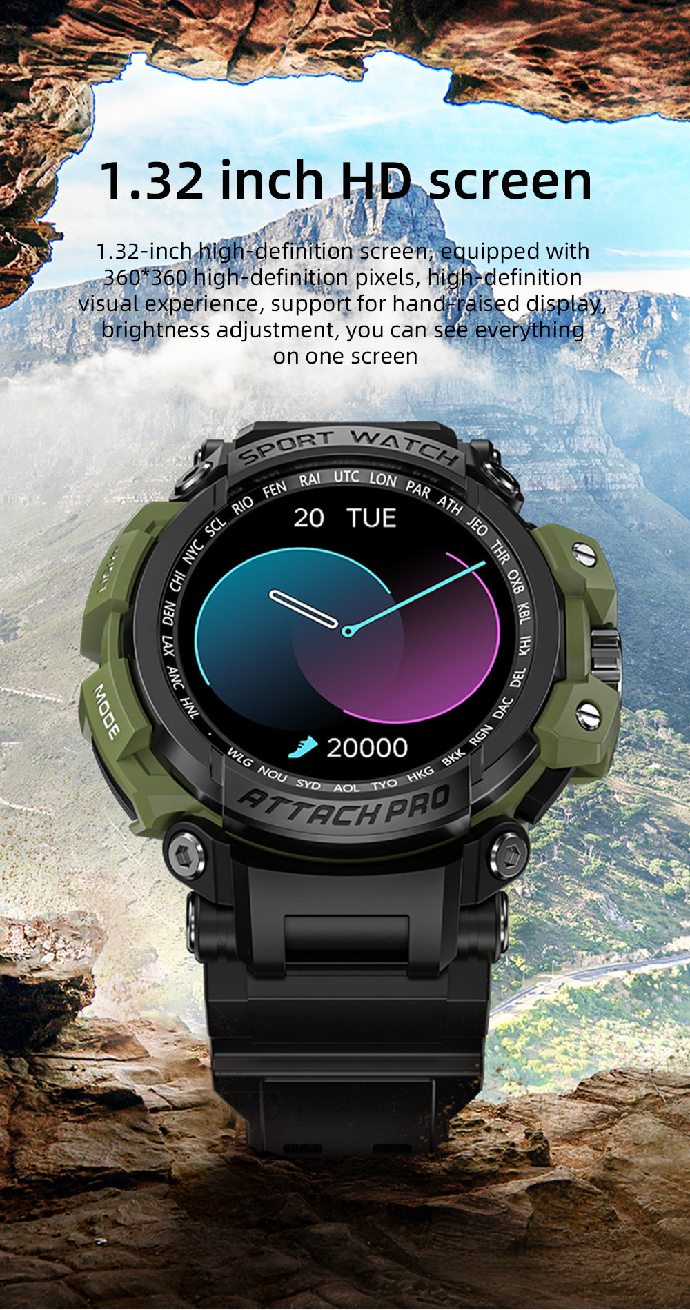 Three-proof Outdoor Sport Smart Watch Bluetooth Calling - Up Trend Store-1
