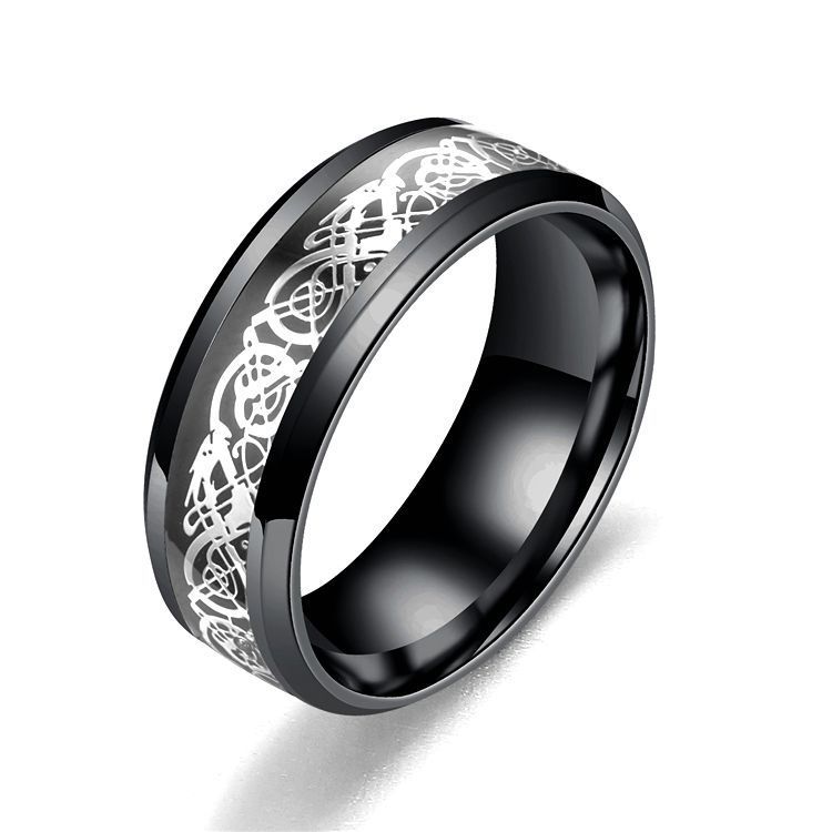 Dragon Pattern Rings Men Stainless Steel Ring Jewelry - Up Trend Store-1