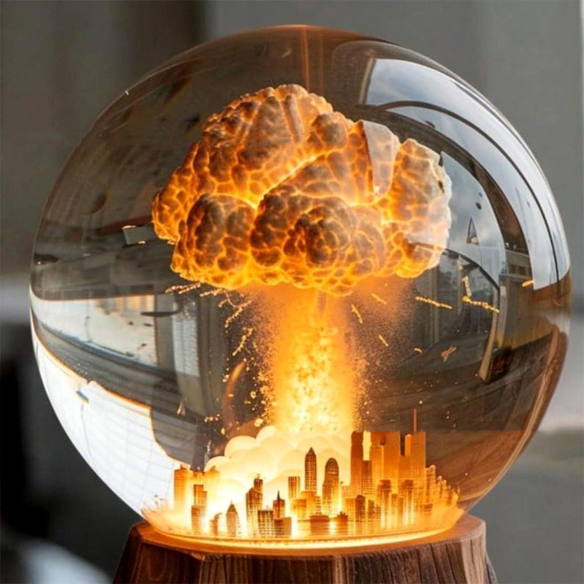 Atomic Bomb Explosion Lamp, Nuclear Explosion Lamp, 3D Mushroom Cloud Explosion Night Light, Atomic Bomb Model Atmosphere Lamp, LED Resin Night Light, Beside Lamp, Desk Lamp, Table Lamp - Up Trend Store-1