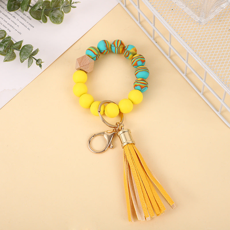 Silicone Beads Wrist Keychain Color - Up Trend Store-1