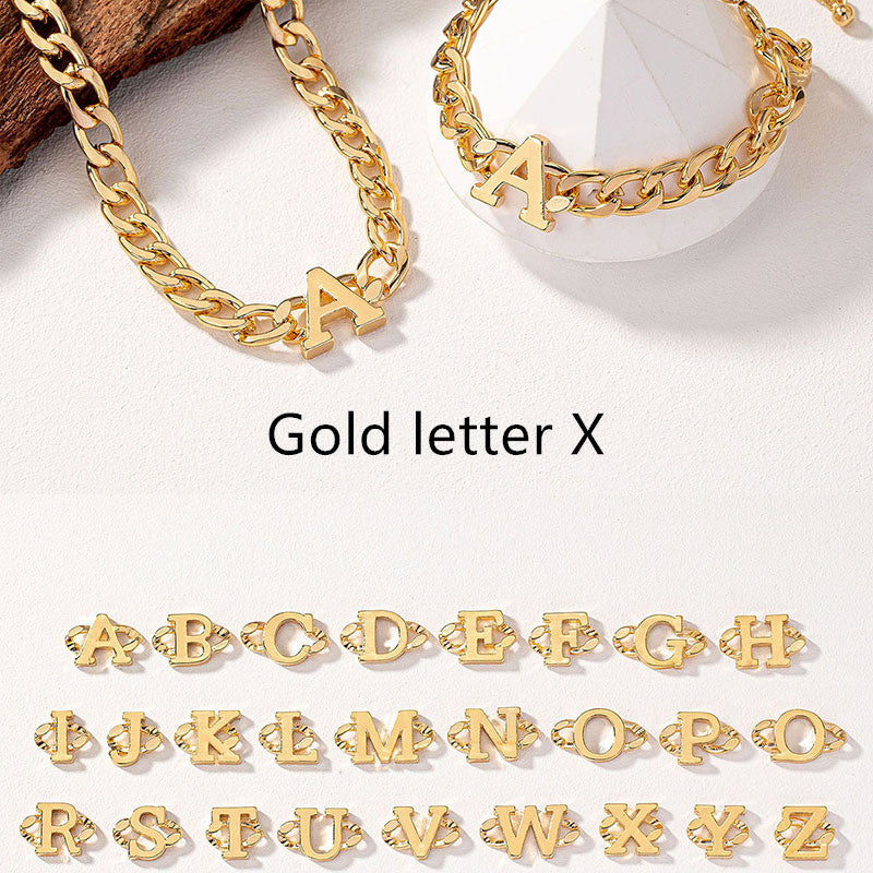 Letter Necklace Bracelet Set Fashion Women - Up Trend Store-1