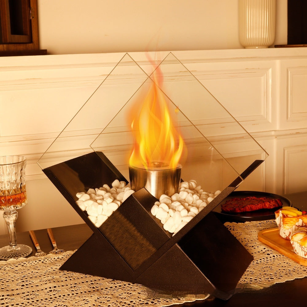 Diamond Indoor Outdoor Portable Metal Heating Desktop Small Fire Pit Fireplace Light - Up Trend Store-1