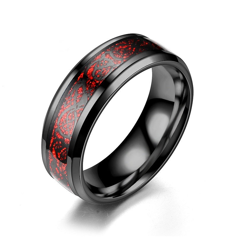 Dragon Pattern Rings Men Stainless Steel Ring Jewelry - Up Trend Store-1