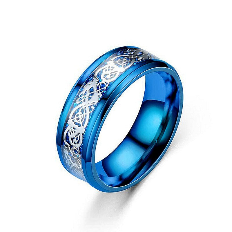 Dragon Pattern Rings Men Stainless Steel Ring Jewelry - Up Trend Store-1