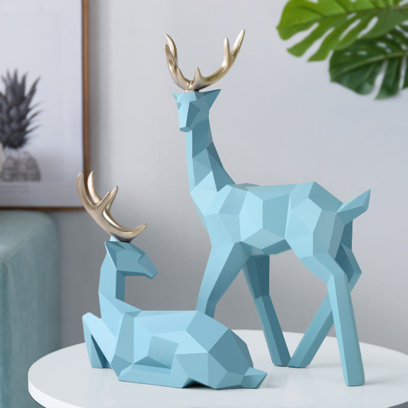 Deers Sculpture Resin Deer Statue Decoration Home Decor Statues Deer Figurines Modern Decoration Deers Table Ornament - Up Trend Store-1