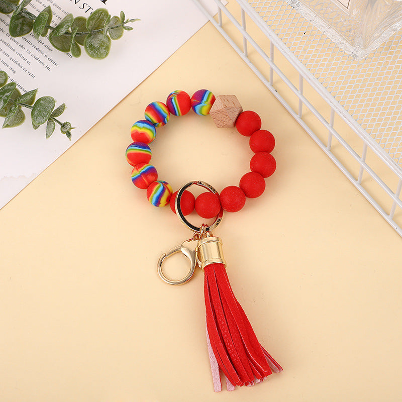 Silicone Beads Wrist Keychain Color - Up Trend Store-1