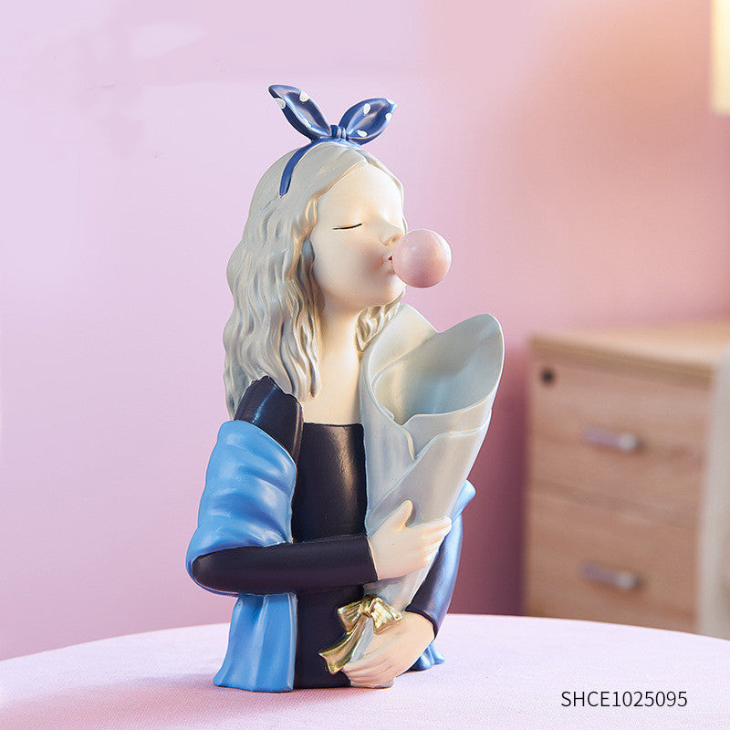 Home Decor Girl Figurine Resin Sculpture Abstract Art Room Decor Nordic Decoration Home Living Room Decoration Accessories Gifts - Up Trend Store-1