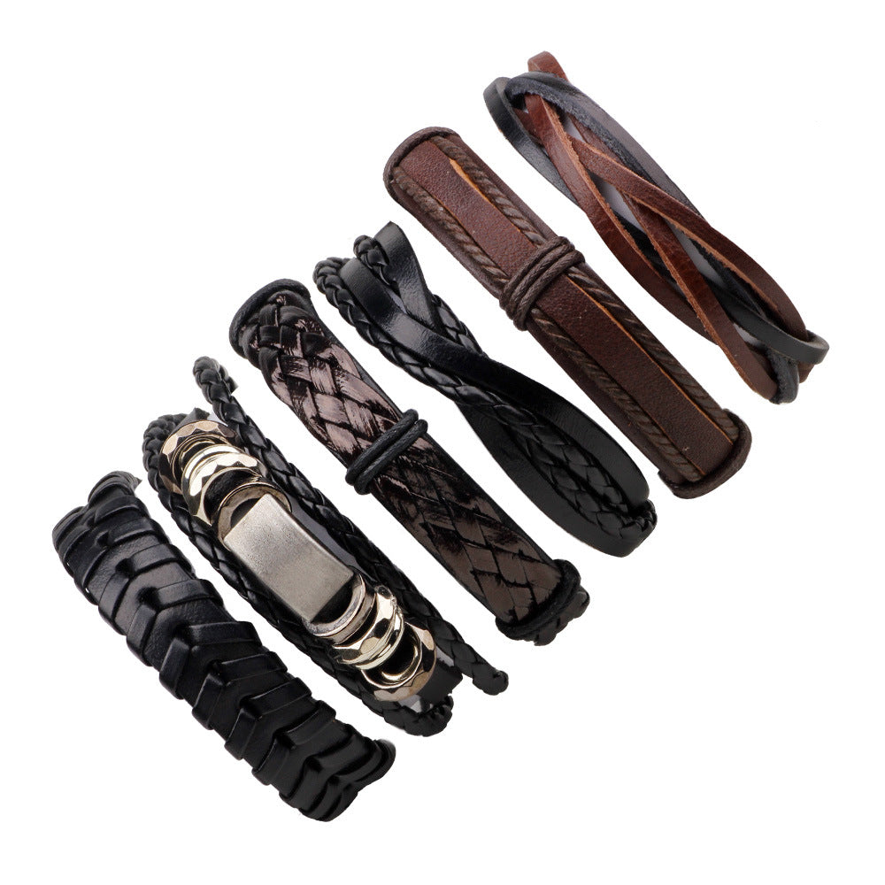 European And American Simple Vintage Weave Cattle Leather Bracelet - Up Trend Store-1