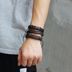 European And American Simple Vintage Weave Cattle Leather Bracelet - Up Trend Store-1