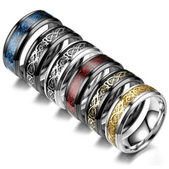Dragon Pattern Rings Men Stainless Steel Ring Jewelry - Up Trend Store-1