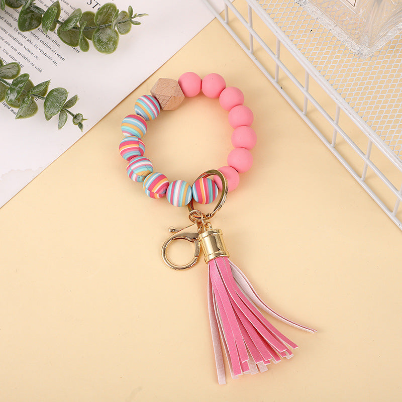 Silicone Beads Wrist Keychain Color - Up Trend Store-1