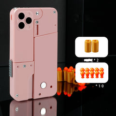 Folding Pistol Bullet Automatic Shell Throwing Toy Creative Soft Bullet Toy Mobile Phone Appearance Gun Outdoor Interactive Kid Gift - Up Trend Store-1