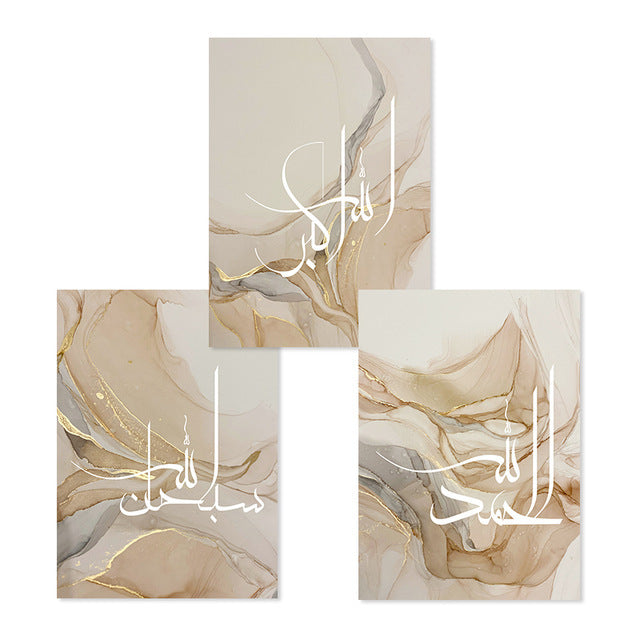 Gold Marble Fluid Abstract Poster Canvas Painting - Up Trend Store-1