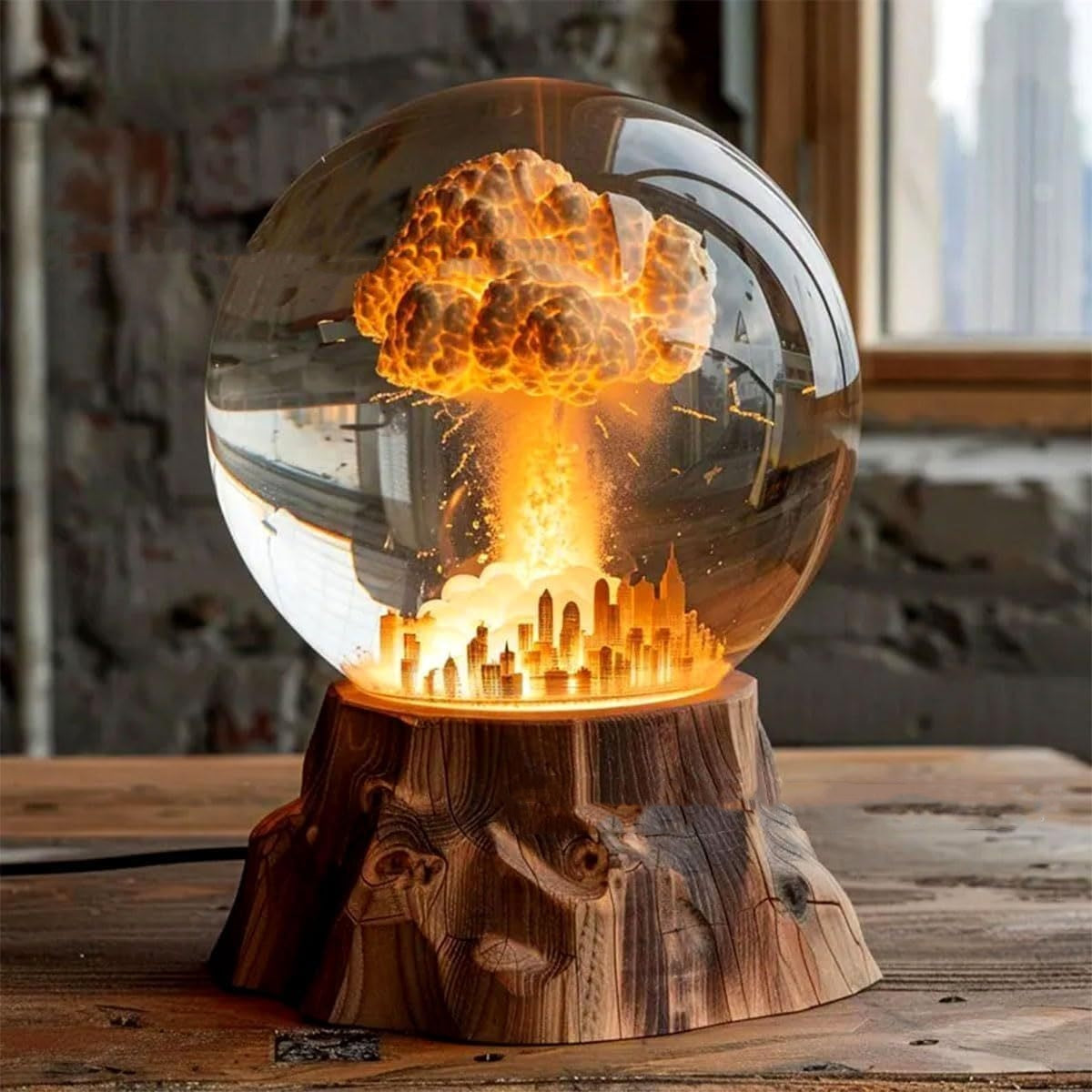 Atomic Bomb Explosion Lamp, Nuclear Explosion Lamp, 3D Mushroom Cloud Explosion Night Light, Atomic Bomb Model Atmosphere Lamp, LED Resin Night Light, Beside Lamp, Desk Lamp, Table Lamp - Up Trend Store-1