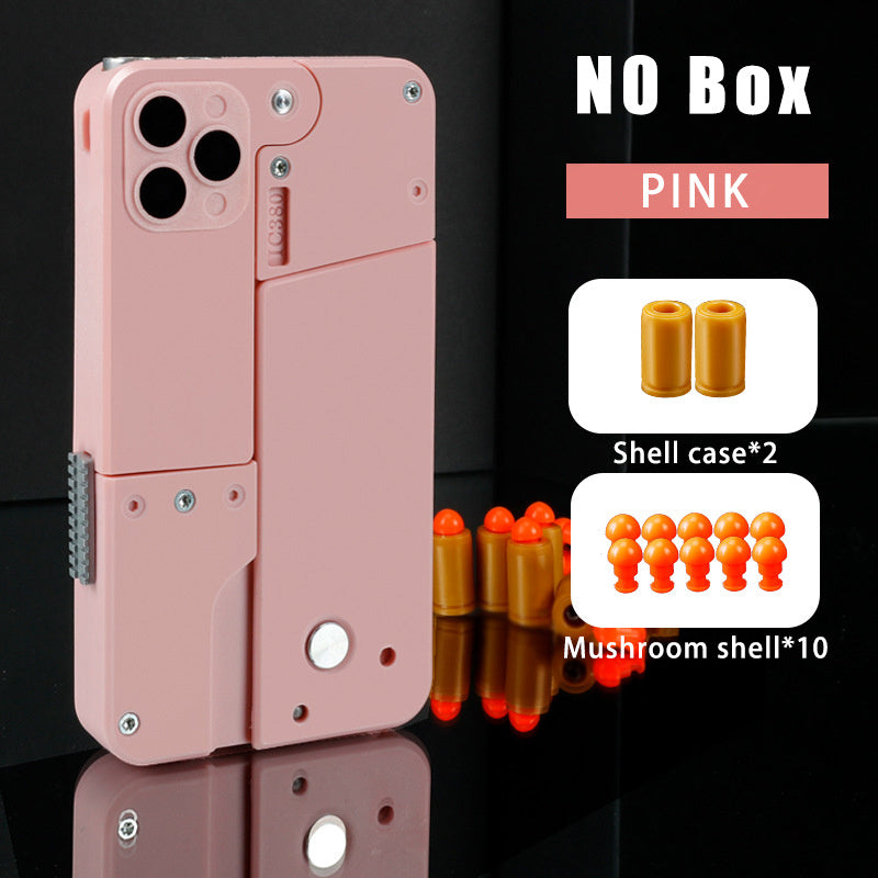 Folding Pistol Bullet Automatic Shell Throwing Toy Creative Soft Bullet Toy Mobile Phone Appearance Gun Outdoor Interactive Kid Gift - Up Trend Store-1
