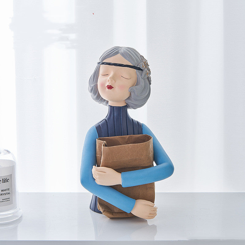 Home Decor Girl Figurine Resin Sculpture Abstract Art Room Decor Nordic Decoration Home Living Room Decoration Accessories Gifts - Up Trend Store-1