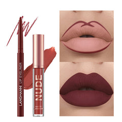 Lip Liner And Lipstick Makeup 12 Pcs Set 6 Matte Lipstick 6 Lip Liner Pens Waterproof Long Lasting Matte Lipstick Beauty Cosmetics Makeup Gift For Girls Lipstick Set - Up Trend Store-1