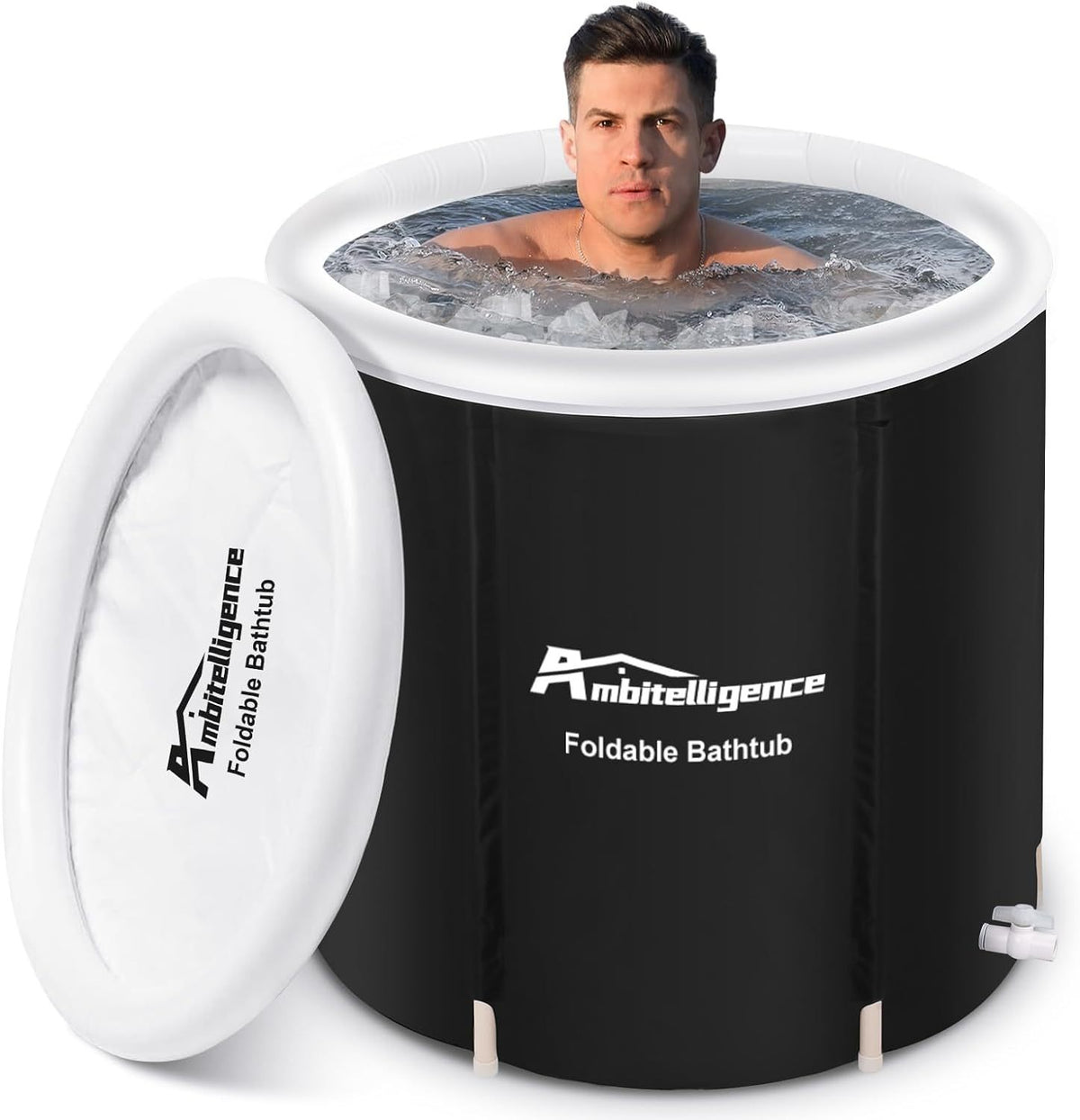 Recovery Ice Tub Foldable Bathtub Outdoor Portable Cold Water Therapy Tub Fitness Rehab Ice Tub For Athletes Long Lasting Insulated Ice Tub, Spa Soaking Bucket - Up Trend Store-1