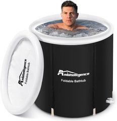Recovery Ice Tub Foldable Bathtub Outdoor Portable Cold Water Therapy Tub Fitness Rehab Ice Tub For Athletes Long Lasting Insulated Ice Tub, Spa Soaking Bucket - Up Trend Store-1