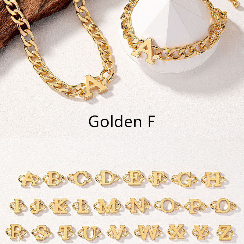 Letter Necklace Bracelet Set Fashion Women - Up Trend Store-1