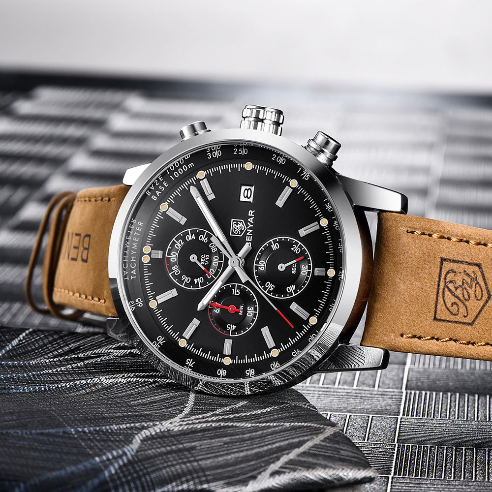 Fashion Casual Watch Mens Watches Men Luxury Brand Quartz Watch Business Leather Men's Watches Clock - Up Trend Store-1