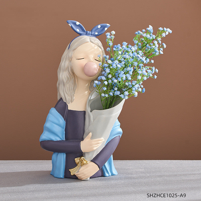 Home Decor Girl Figurine Resin Sculpture Abstract Art Room Decor Nordic Decoration Home Living Room Decoration Accessories Gifts - Up Trend Store-1