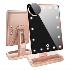 Touch Screen Makeup Mirror With 20 LED Light Bluetooth Music Speaker 10X Magnifying Mirrors Lights - Up Trend Store-1