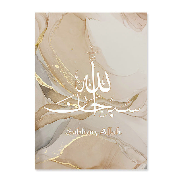 Gold Marble Fluid Abstract Poster Canvas Painting - Up Trend Store-1
