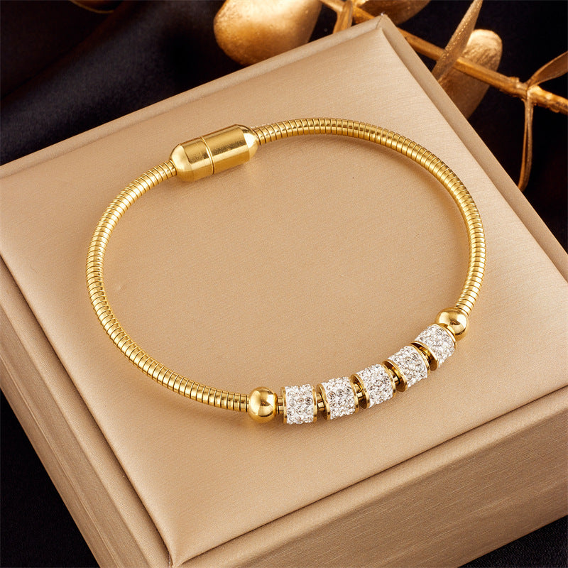 Gold-plated Butterfly Pearl Flower Rhinestone-embedded Accessories Bracelet - Up Trend Store-1
