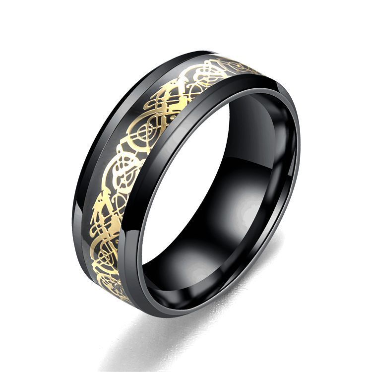 Dragon Pattern Rings Men Stainless Steel Ring Jewelry - Up Trend Store-1